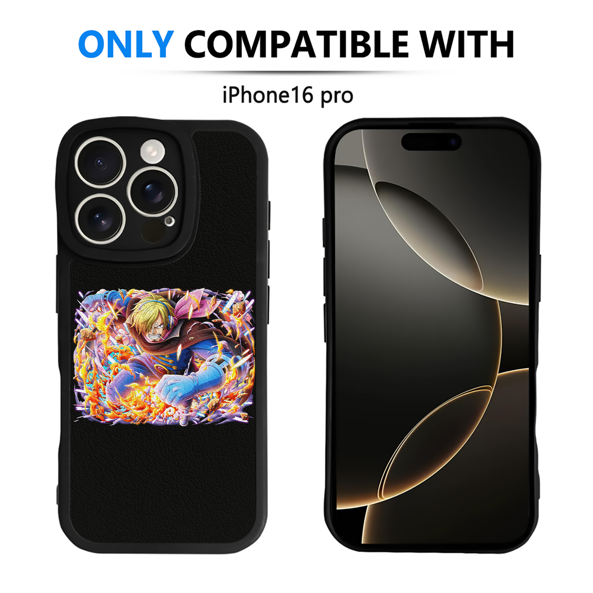 （画像用） ワンピース サンジ ONE PIECE Sanji 【iPhone 16シリーズ対応】シリコンスマホケース（レザー調） 材質：シリコン